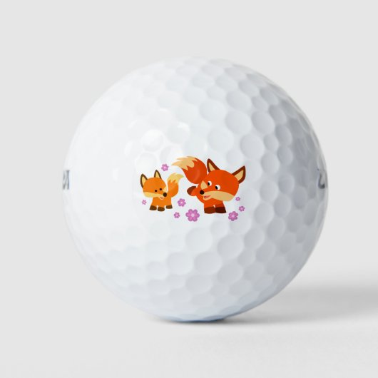 Niedlicher Cartoon Füchse Golf Ball (Vorderseite)