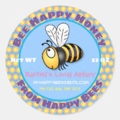Niedlicher Cartoon für Honigbienen Runder Aufkleber (Vorderseite)