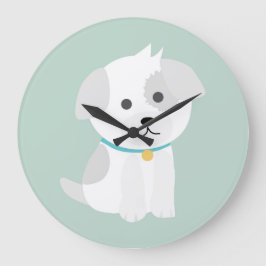 Niedlicher Cartoon für Hunde Zeichnend Große Wanduhr