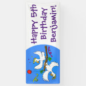 Niedlicher Cartoon für lustige Kakatovögel Banner (Vertikal)