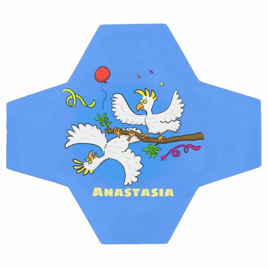 Niedlicher Cartoon für lustige Kakatovögel Fußball (Flach)