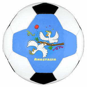 Niedlicher Cartoon für lustige Kakatovögel Fußball