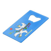 Niedlicher Cartoon für lustige Kakatovögel Geldbeutel Flaschenöffner (Vorderseite Schrägansicht)