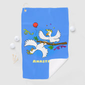 Niedlicher Cartoon für lustige Kakatovögel Golfhandtuch (Insitu)