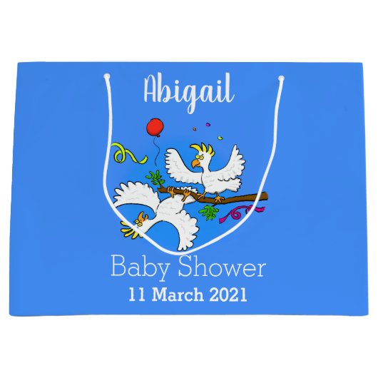 Niedlicher Cartoon für lustige Kakatovögel Große Geschenktüte (Vorderseite)