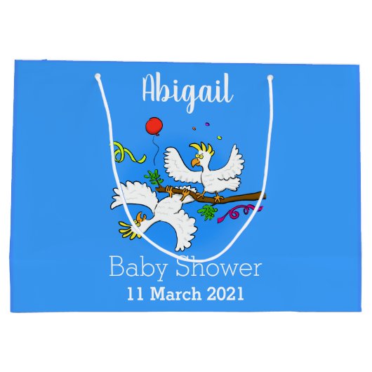 Niedlicher Cartoon für lustige Kakatovögel Große Geschenktüte (Rückseite)