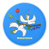 Niedlicher Cartoon für lustige Kakatovögel Keramikknauf (Vorderseite)