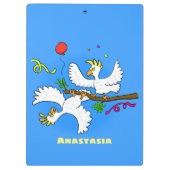 Niedlicher Cartoon für lustige Kakatovögel Klemmbrett (Rückseite)