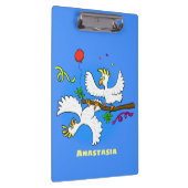 Niedlicher Cartoon für lustige Kakatovögel Klemmbrett (Rechts)