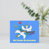 Niedlicher Cartoon für lustige Kakatovögel Postkarte (Stehend Vorderseite)