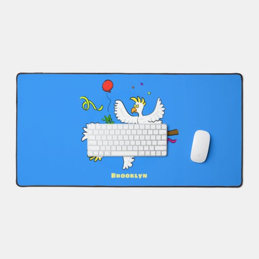 Niedlicher Cartoon für lustige Kakatovögel Schreibtischunterlage (Tastatur & Maus)