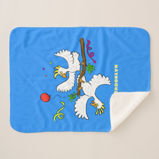 Niedlicher Cartoon für lustige Kakatovögel Sherpadecke (Vorderseite (Horizontal))