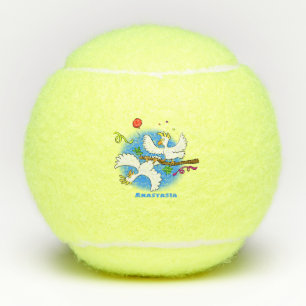 Niedlicher Cartoon für lustige Kakatovögel Tennisbälle
