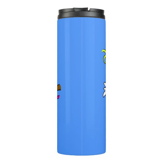 Niedlicher Cartoon für lustige Kakatovögel Thermosbecher (Rückseite)