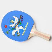 Niedlicher Cartoon für lustige Kakatovögel Tischtennis Schläger (Seitenansicht)