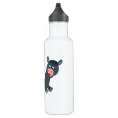 Niedlicher Cartoon Galloway Kuh und Kalb Edelstahlflasche (Rechts)