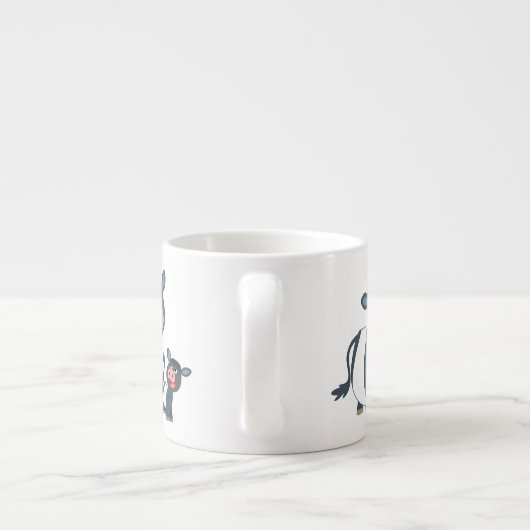 Niedlicher Cartoon Galloway Kuh und Kalb Espressotasse (Rückseite)