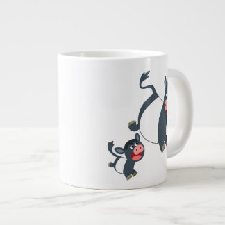 Niedlicher Cartoon Galloway Kuh und Kalb Jumbo-Tasse