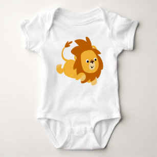 Niedlicher Cartoon Gamboling Lion Baby Baby Strampler