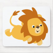 Niedlicher Cartoon Gamboling Lion Mousepad (Vorne)