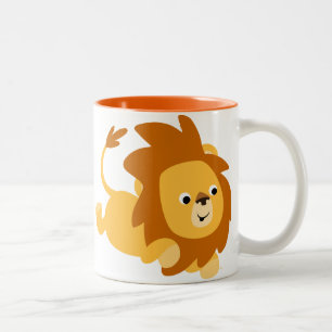 Niedlicher Cartoon Gamboling Lion Tasse