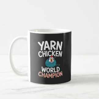 Niedlicher Cartoon-Garn-Huhn-Weltmeister  Kaffeetasse