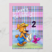 Niedlicher Cartoon Geburtstagskarte Dankeskarte (Vorne/Hinten)