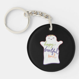 Niedlicher Cartoon-Geist mit Text Schlüsselanhänger