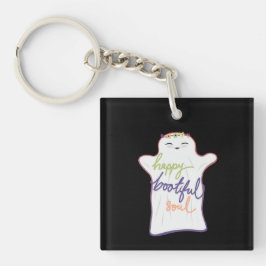 Niedlicher Cartoon-Geist mit Text Schlüsselanhänger