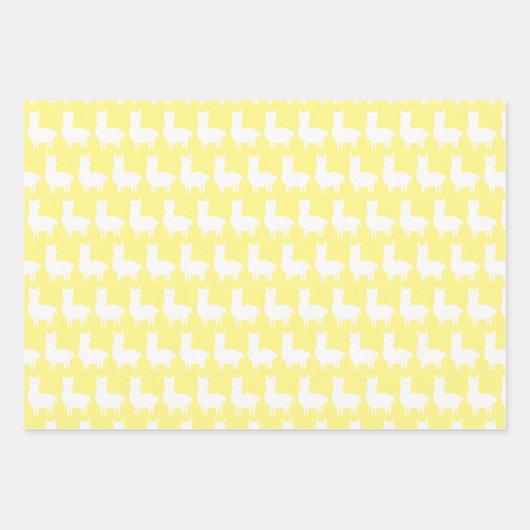 Niedlicher Cartoon Gelb und Lama Geschenkpapier Set (Vorderseite 3)