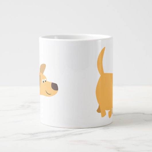 Niedlicher Cartoon Gelbe Labrador Jumbo-Tasse (Vorderseite)