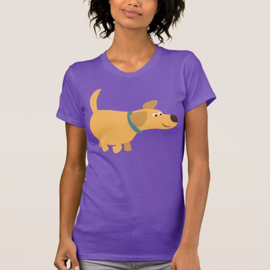 Niedlicher Cartoon Gelbe Labrador T - Shirt (Vorderseite)