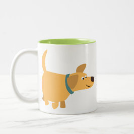 Niedlicher Cartoon Gelbe Labrador-Tasse Zweifarbige Tasse