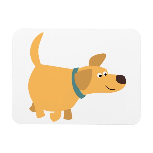 Niedlicher Cartoon Gelbes Labrador Flexible Magnet (Horizontal)