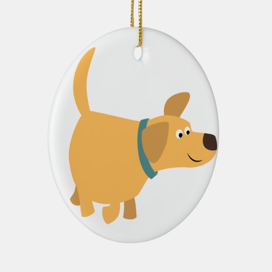 Niedlicher Cartoon Gelbes Labrador Ornament (Rechts)