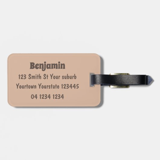 Niedlicher Cartoon Gepäckanhänger (Rückseite horizontal)