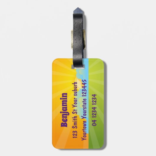 Niedlicher Cartoon Gepäckanhänger (Rückseite vertikal)