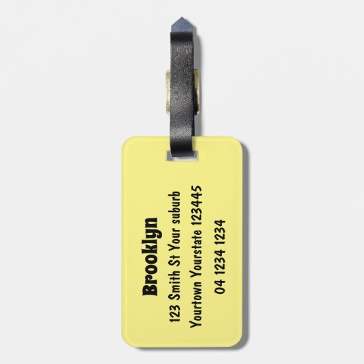 Niedlicher Cartoon Gepäckanhänger (Rückseite vertikal)