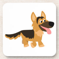 Niedlicher Cartoon German Shepherd Dog Untersetzer