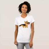 Niedlicher Cartoon German Shepherd Dog Women T - S T-Shirt (Vorne ganz)