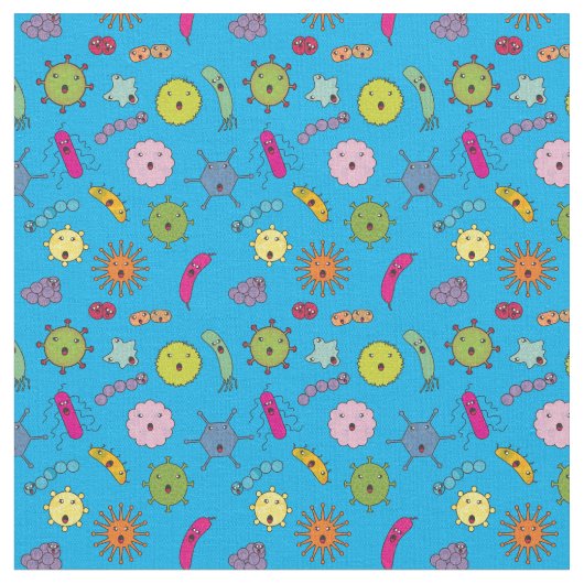 Niedlicher Cartoon Germs Stoff (Nahaufnahme)