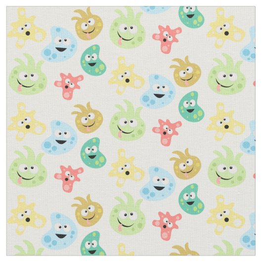 Niedlicher Cartoon Germs Viruses Bacteria Microbe  Stoff (Nahaufnahme)