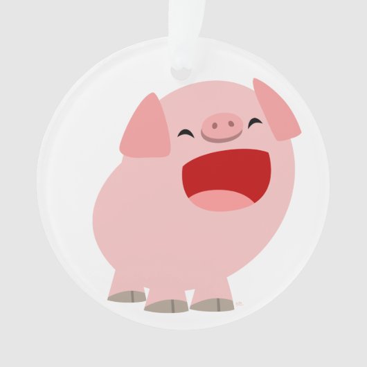 Niedlicher Cartoon Gesang Pig Acrylschmuck Ornament (Vorderseite)