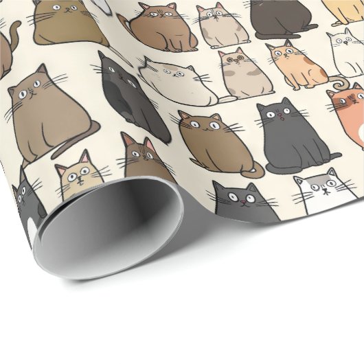 Niedlicher Cartoon Geschenkpapier (Rolleneckpunkt)