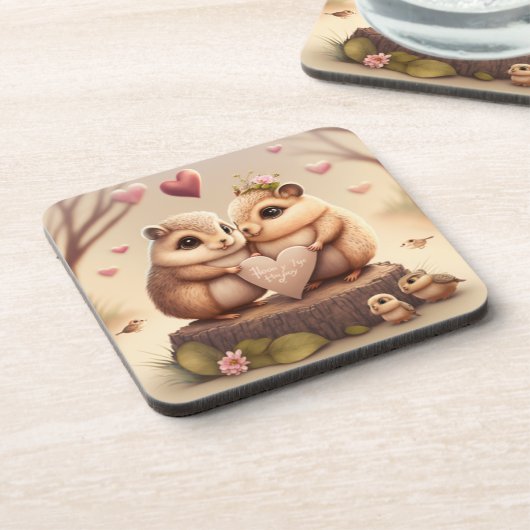 Niedlicher Cartoon Getränkeuntersetzer (Linke Seite)