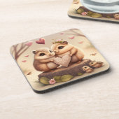 Niedlicher Cartoon Getränkeuntersetzer (Linke Seite)