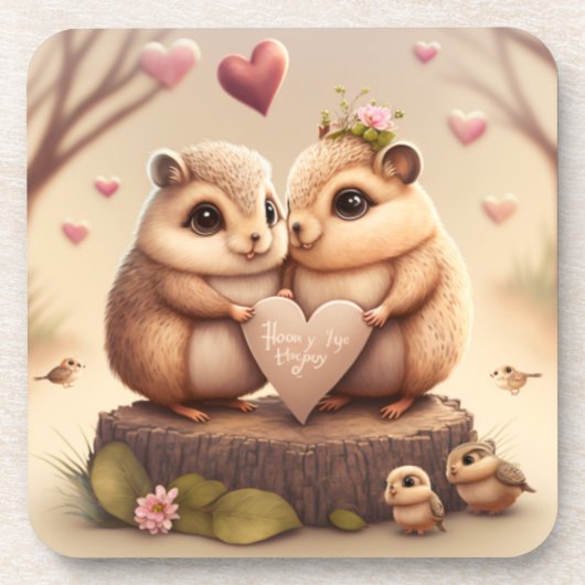 Niedlicher Cartoon Getränkeuntersetzer (Vorderseite)