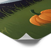 Niedlicher Cartoon Ghost Holding einer Trick-oder- Poster (Ecke)