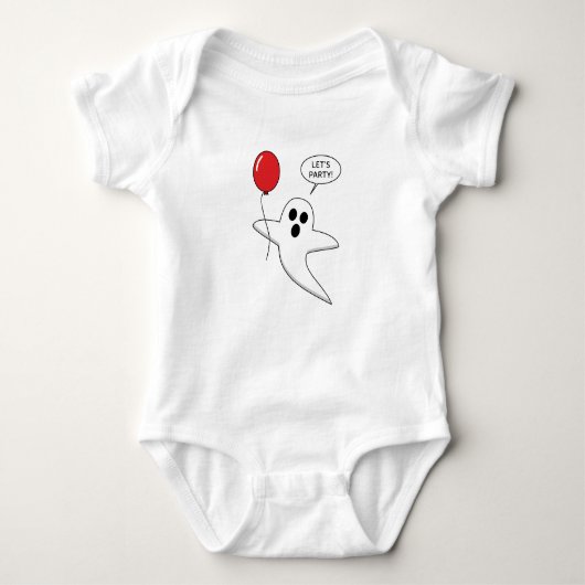 Niedlicher Cartoon Ghost mit Red Balloon Baby Strampler (Vorderseite)