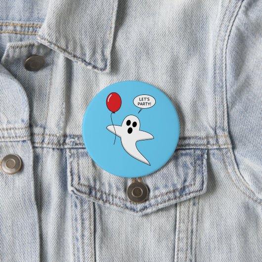 Niedlicher Cartoon Ghost mit Red Balloon Button (Beispiel)